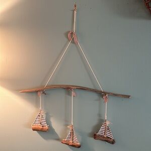 Sailboat wooden mobile